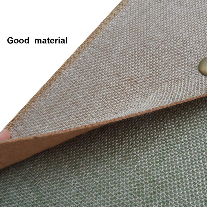 enyuwlcm Durable A4 File Folder Document Holder Portfolio Envelope Felt Folder Case with Snap Closure Set of 2 Green - Image 4